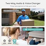 BOIFUN 2K Caméra de porte sans fil, 180° Vue large, sans abonnement, AI Détection humaine, tête à tête, HDR vision nocturne, Audio à deux voies, Montre de paquet, Batterie alimentée en chime, 2.4 GHz Wi-Fi seulement