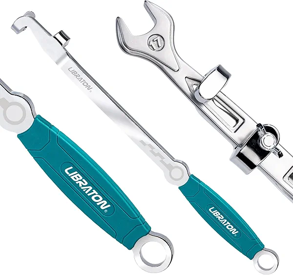 LIBRATON 15" Wrench Extender Tool Bar, Heavy Duty Universal Wrench Extender for Maximum Leverage, Extension Spanner Adapter for Automotive Repair & Mechanic, Extension Wrench with Non-Slip Grip