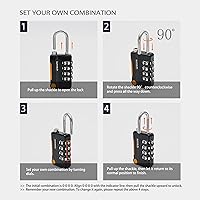 Vista 5 de Candado de combinación para casillero, cerradura de gimnasio con código, candado de combinación pequeña para equipaje, candado combinado