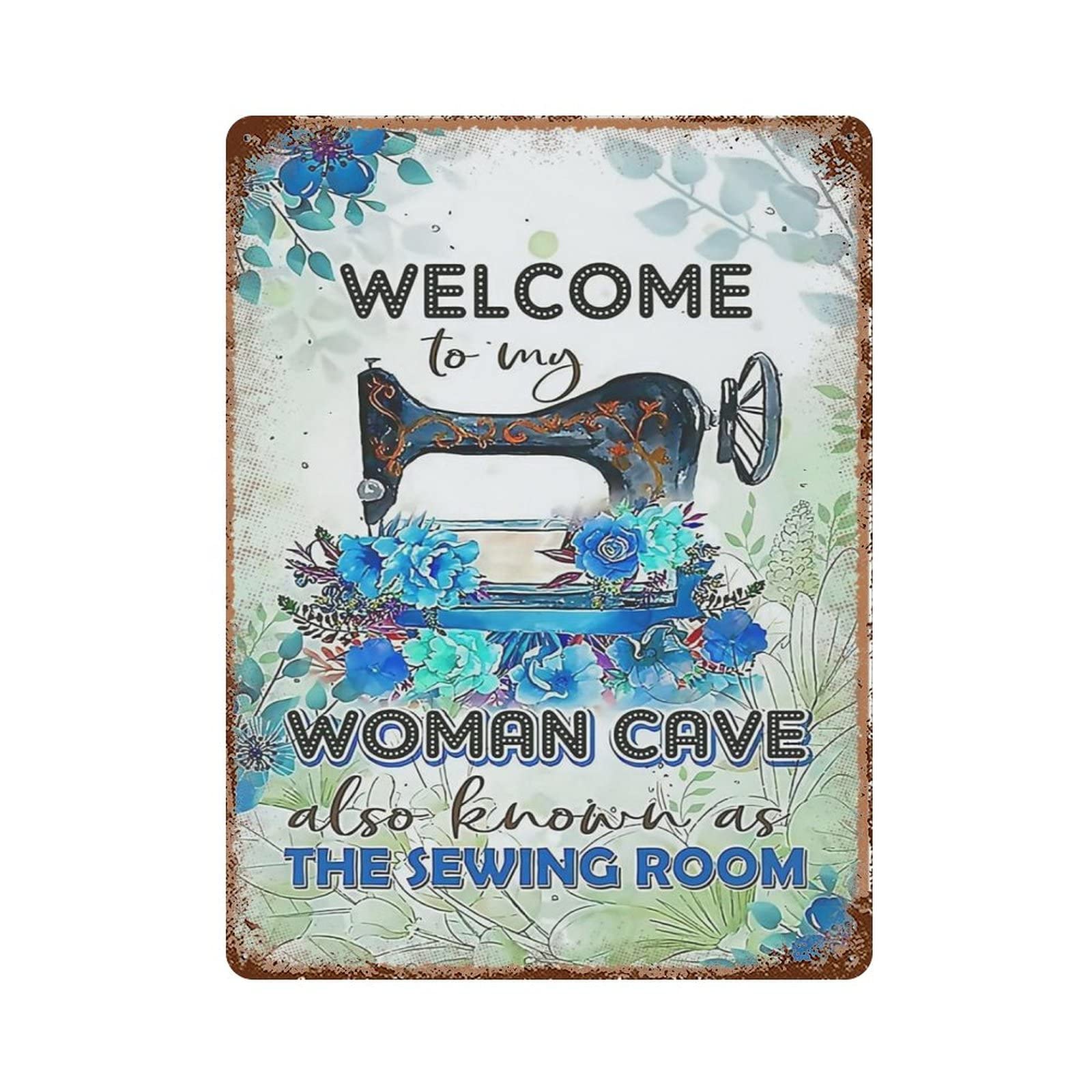 AOOEDM Welcome To My Women Cave Vintage Metal Sign Wall Decor Metal Plaque for Cafe Bar Pub Home Beer Retro Poster 16x12 Inch