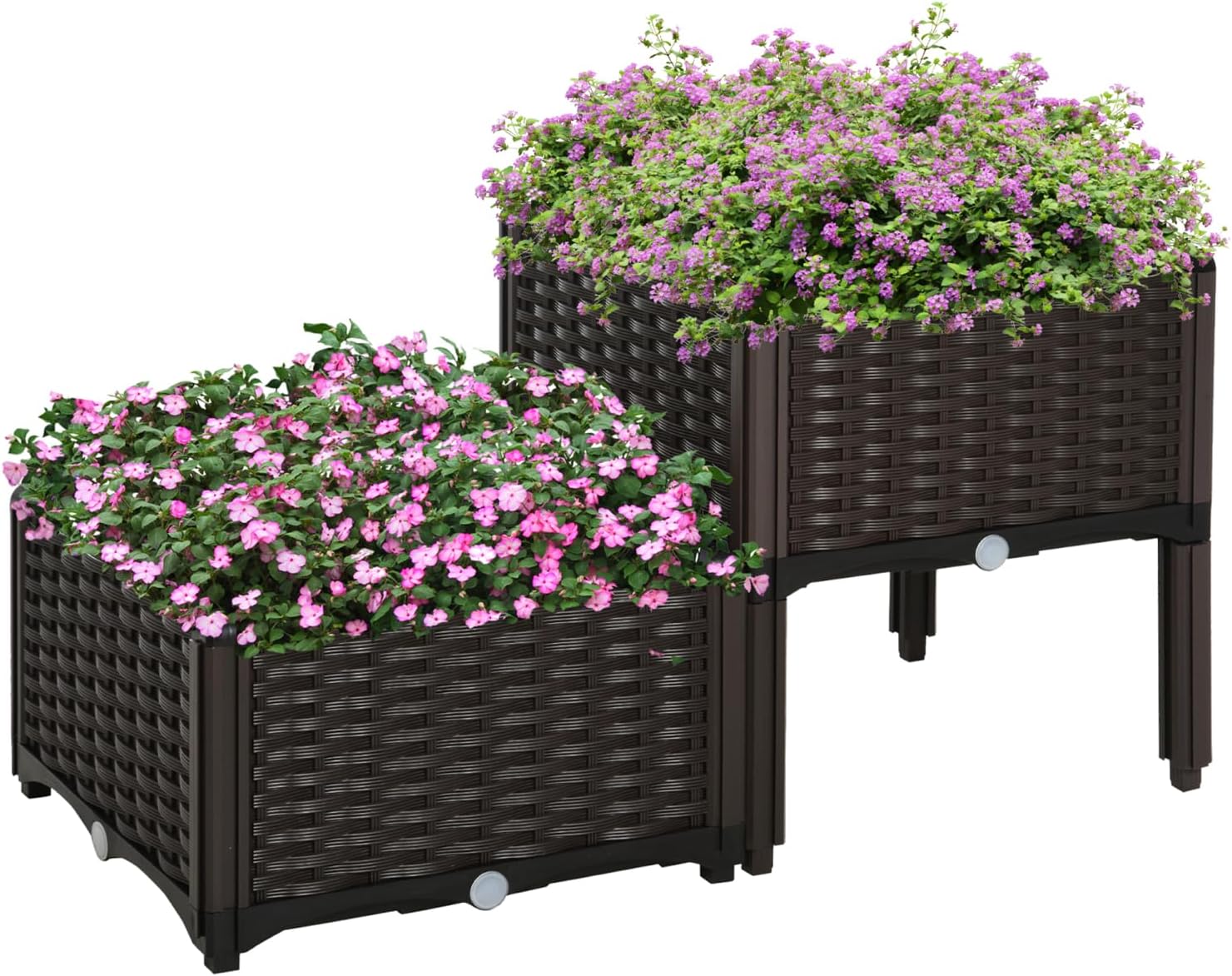2 Piece Raised Garden Bed with Legs, Self-Watering Planter Box