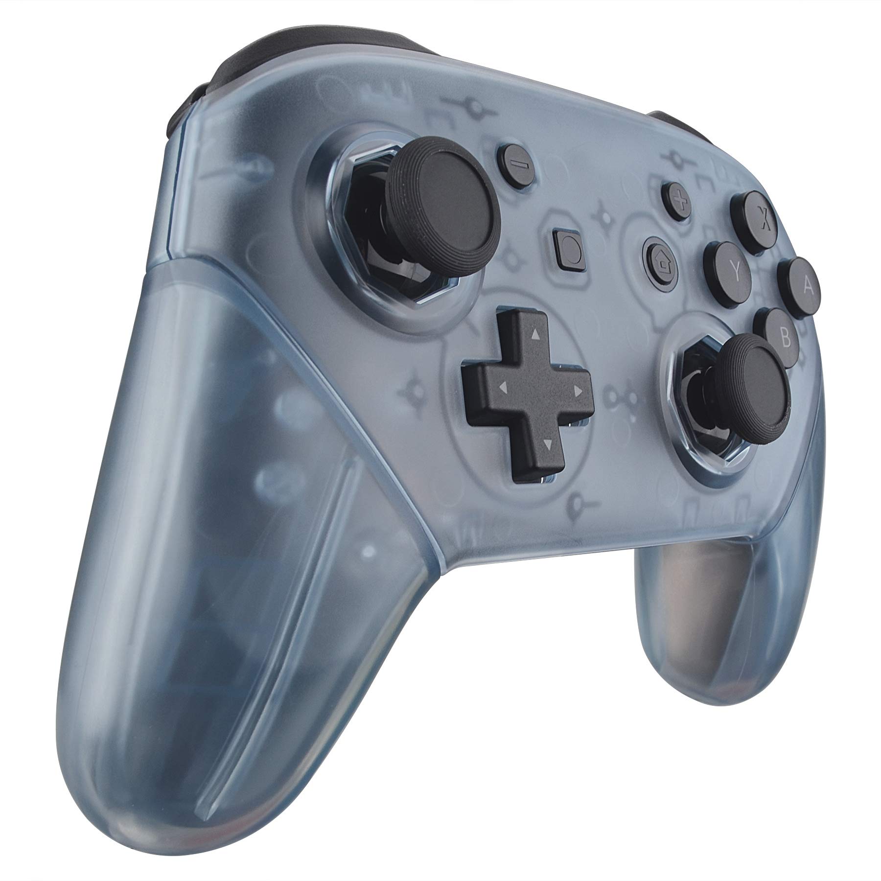 eXtremeRate Coque de Remplacement pour Nintendo Switch Pro Manette, Coque Avant avec Trou de Joystick Octagonal, Etui Arrière avec Poignées Grips pour Manette Switch Pro Bleu Glacier