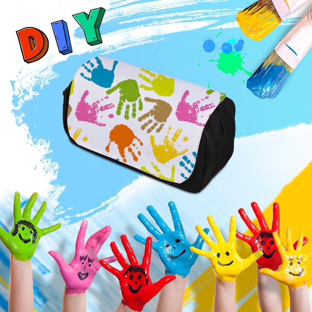 10 PCS Sublimation Printable Blank Pencil Case Pen Bag Multi-purpose Cosmetic Bag with Zipper DIY Craft Canvas Zipper Pouch Blank Makeup Bags Bulk Travel Toiletry Bag for Storage - Image 5