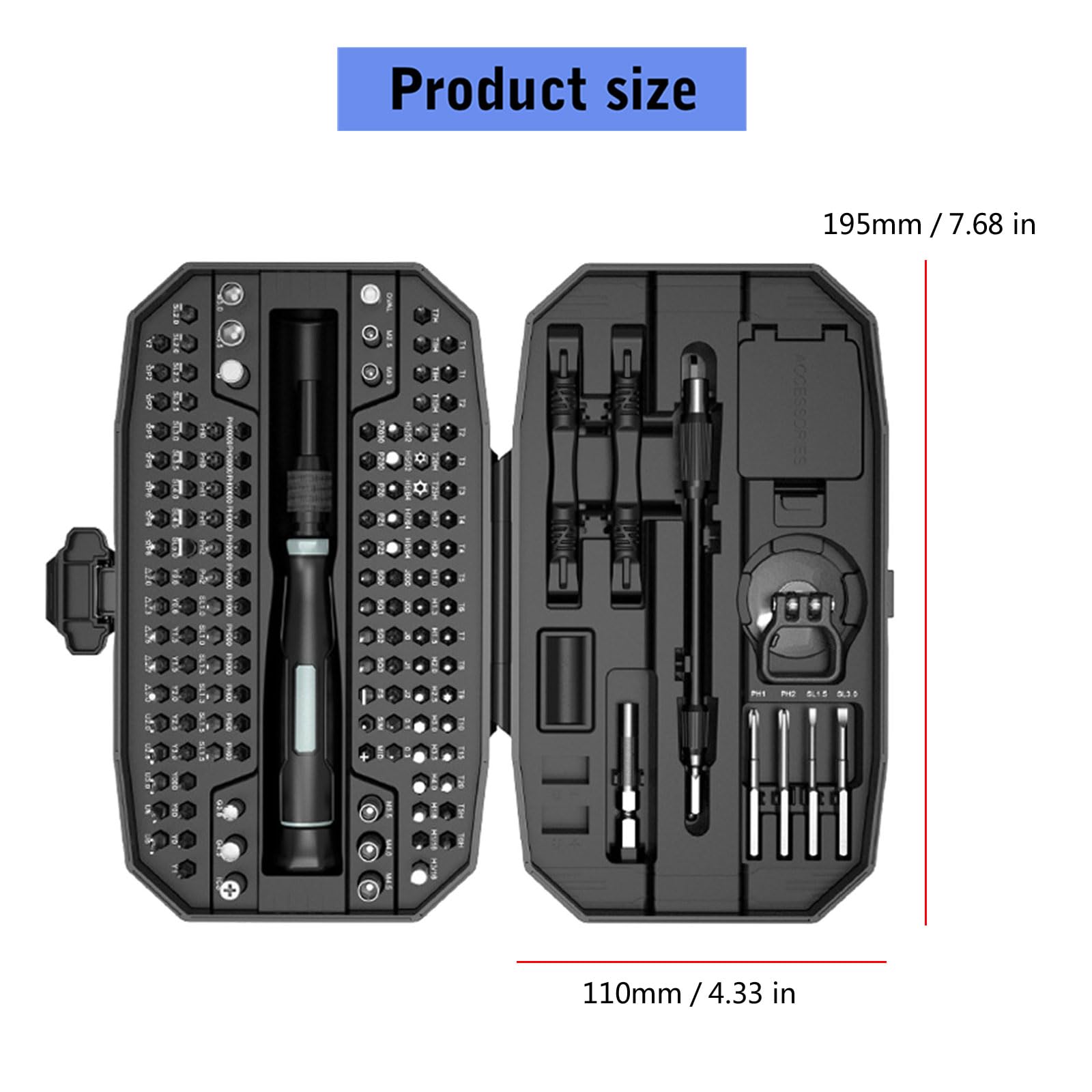 Kit di cacciaviti ergonomici da 152 pezzi con portatile per riparazione elettronica, fissaggio del telefono e progetti Cacciavite multifunzione professionale con impugnatura antiscivolo