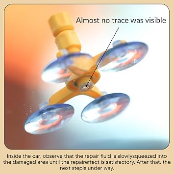BML Windscreen Repair Kit DIY Car Glass Chip & Crack Repair Tool with Resin Injector for Bullseye Star Damage Stone Chips Quick Fix 20 Minute Repair