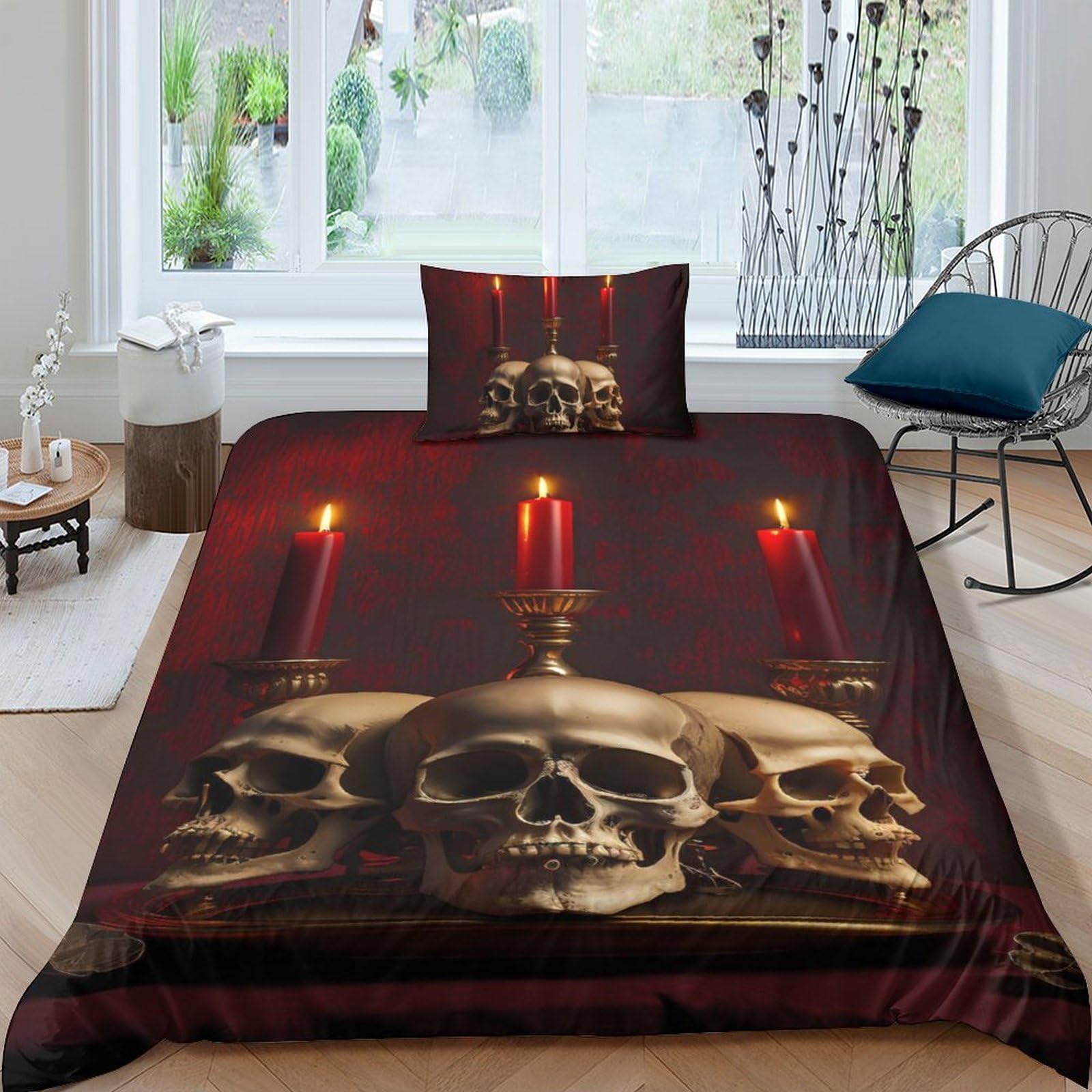 Housse de couette 3D lit simple en tissu microfibre hypoallergénique facile à laver et zipper