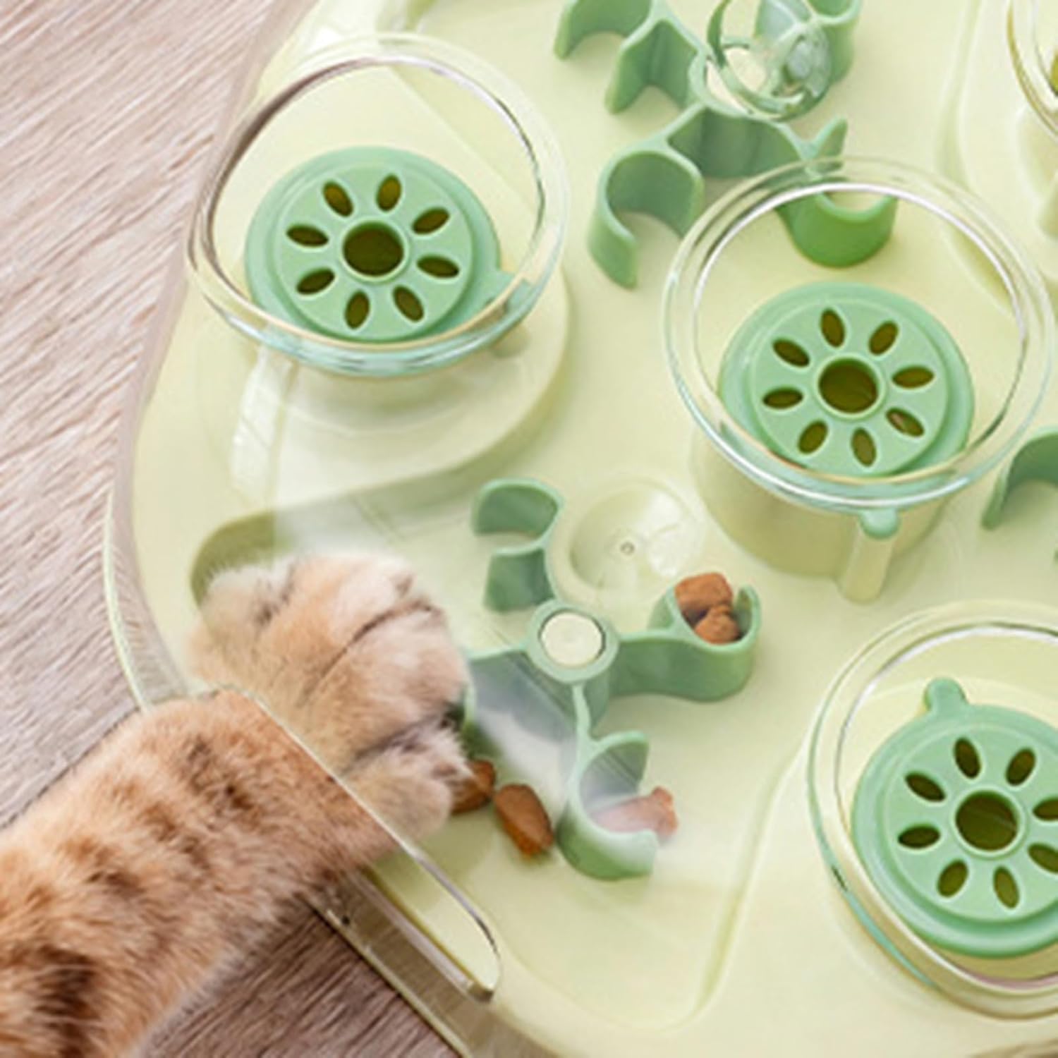 Interactive Cat Slow Feeder Bowl with Visible Dispensing Enrichment for Puzzle Play and Eating - Slow Feed Toy for Indoor Cat and Mental Stimulation