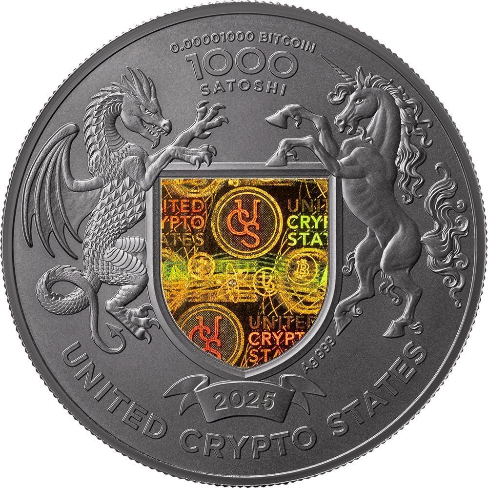 The Wings Of Freedom 1 Oz Moneda Plata 1000 Satoshi United Crypto States  2025 : Amazon.com.mx: Juguetes y Juegos