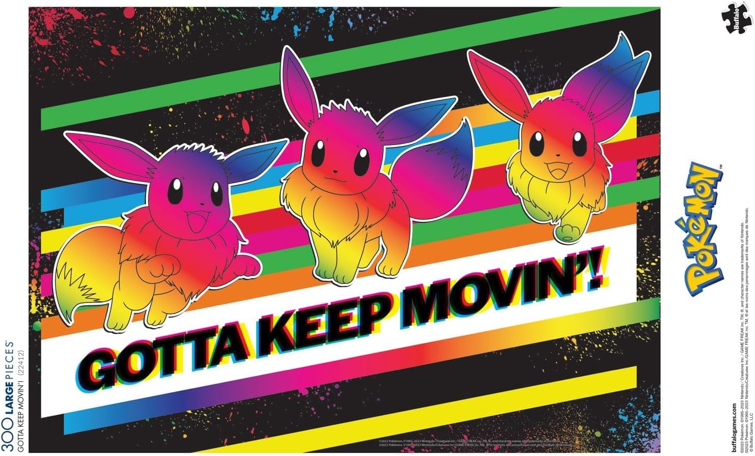 Buffalo Games - Pokemon- Gotta Keep Movin' - 300 Piece Jigsaw Puzzle for Adults -Challenging Puzzle Perfect for Game Nights - Finished Size is 21.25 x 15.00