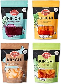 Sinto Gourmet Authentic Vegan Kimchi Variety 4 Pack | Spicy Napa, Mild N...