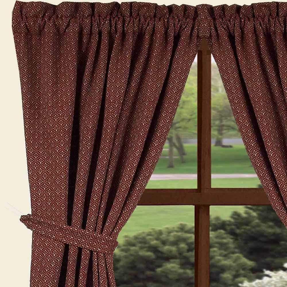 Home Collection by Raghu Philmont Jacquard Barn Red and Oat Panels, 84" x 86"