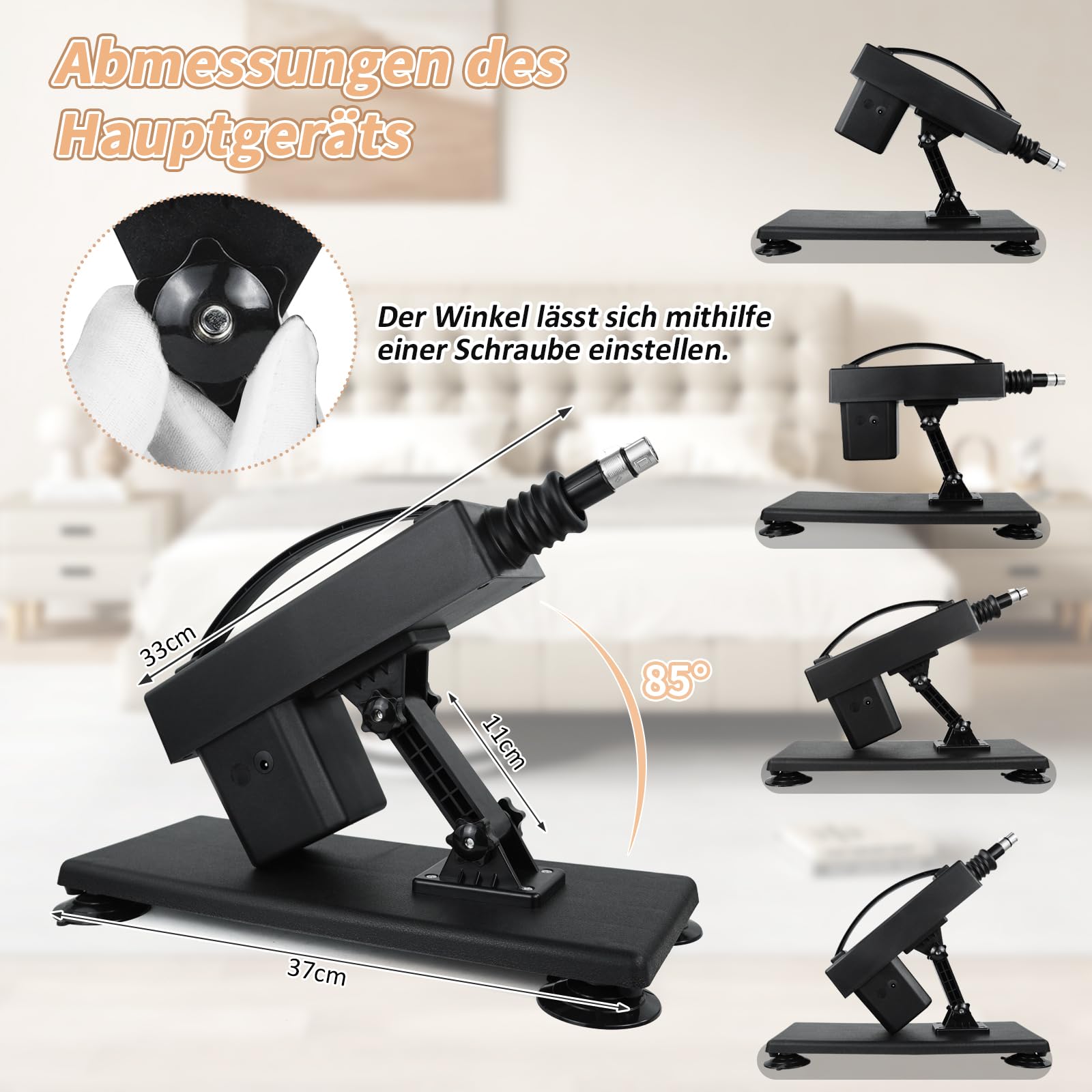 Anngeok Standard Sexmaschine Stoßfunktion Frauen Love Machines Extrem Sexspielzeug Leise Stark Teleskopisch Masturbator Maschine Fickmaschine mit Zubehör(8 Zubehörteile)