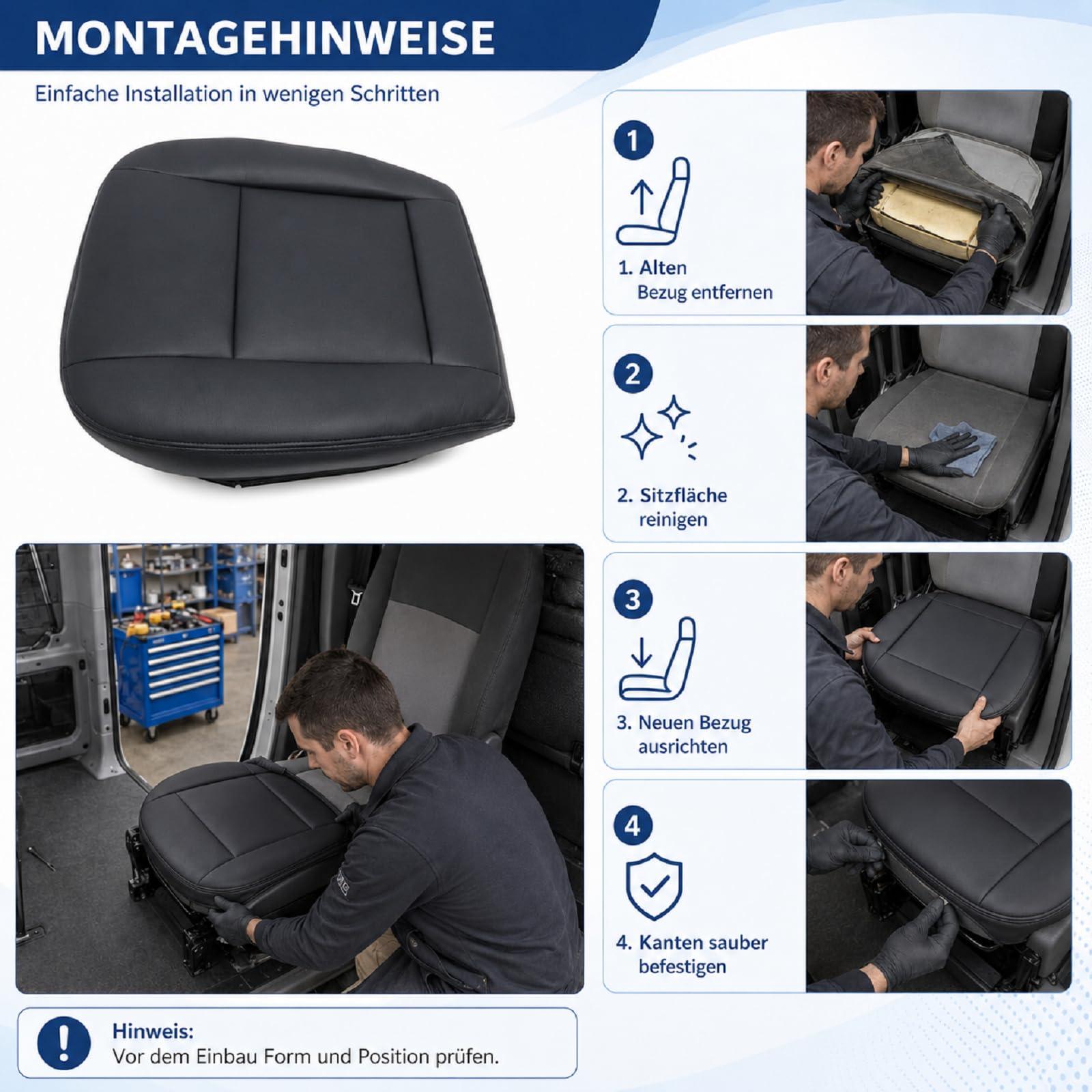 Coprisedile per conducente, compatibile con VW T5 T6 Transporter 2003-2024