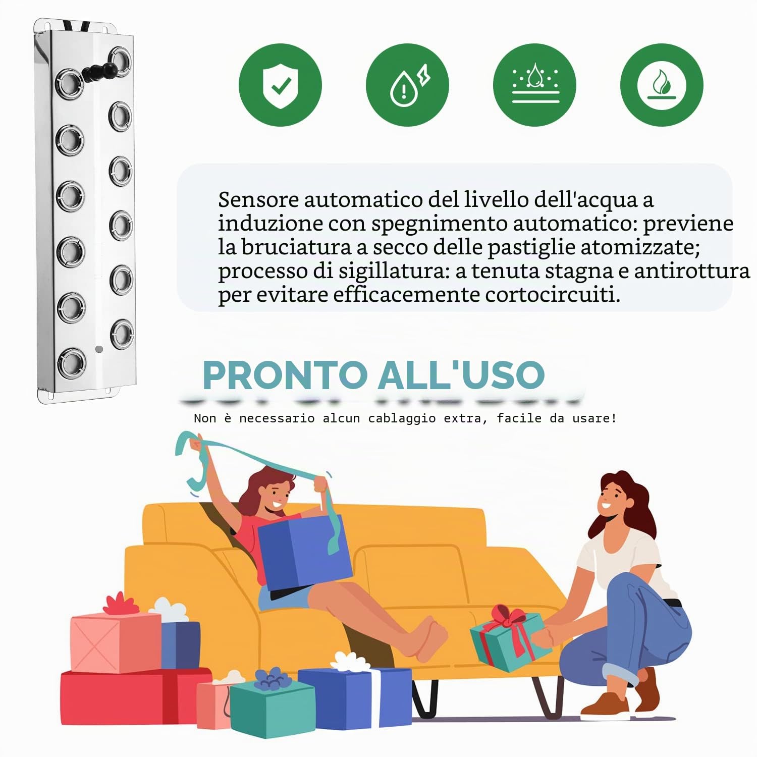 Mxmoonant 12 Teste creatore Nebbia 8.4L/H, ultrasuoni, 400W – Senza Boa | per idroponica, paesaggio, festival, atmosfera, conservazione alimenti