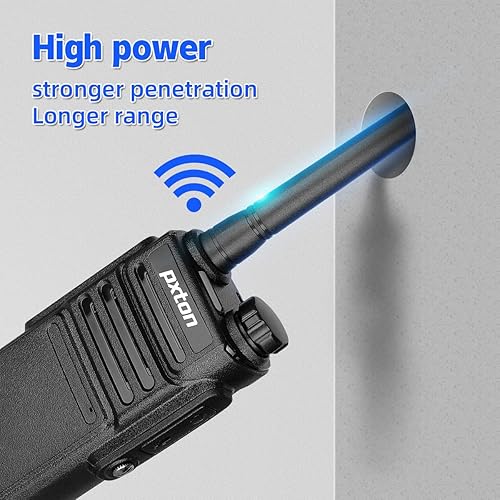 Miniatura 4 de pxton Walkie talkies impermeables de largo alcance para adultos, trabajo y al aire libre con auriculares y base de carga rápida, radio bidireccional