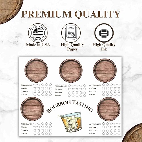 Miniatura 3 de Bourbon flight tasting mat and guide sheet. Bourbon tasting guide for bourbon party. Bourbon placemats, Bourbon lover. Bachelor party games for
