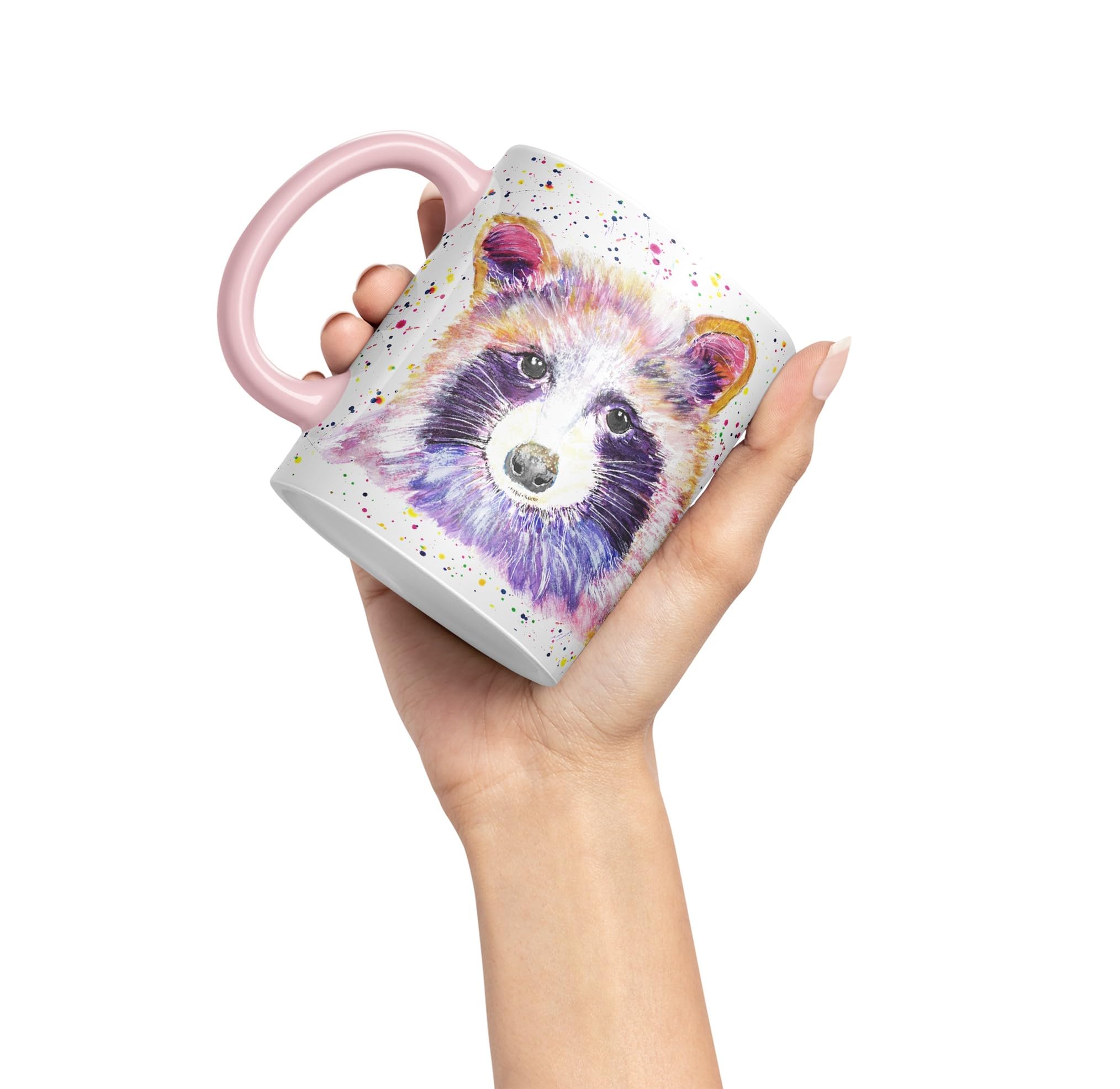 Coloured Drawing Or Pattern Stereo Little Raccoon Ceramic Ceramic Cup Mug Cup Cute Animal Expression - View #10