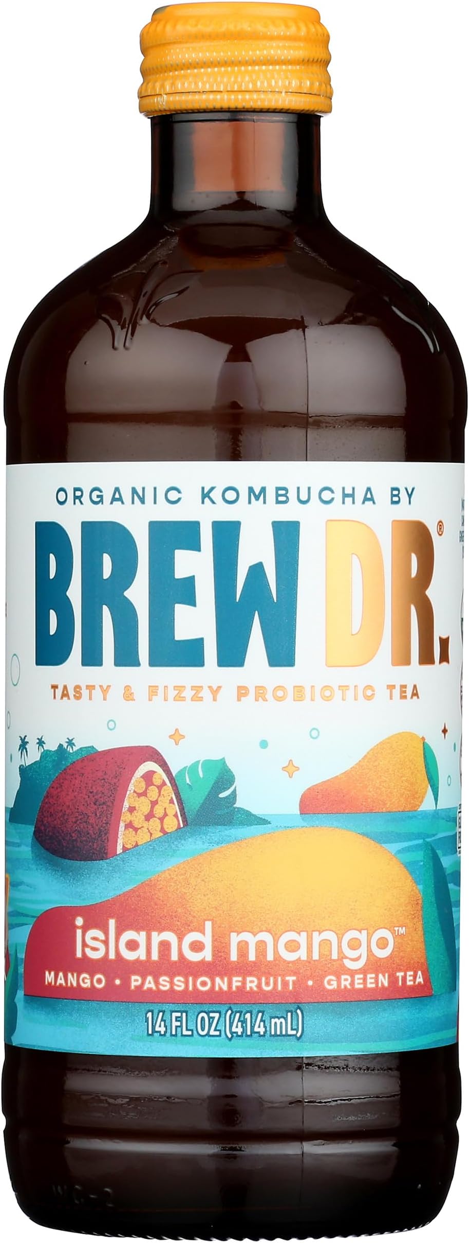 Organic Island Mango Kombucha, 14 FZ