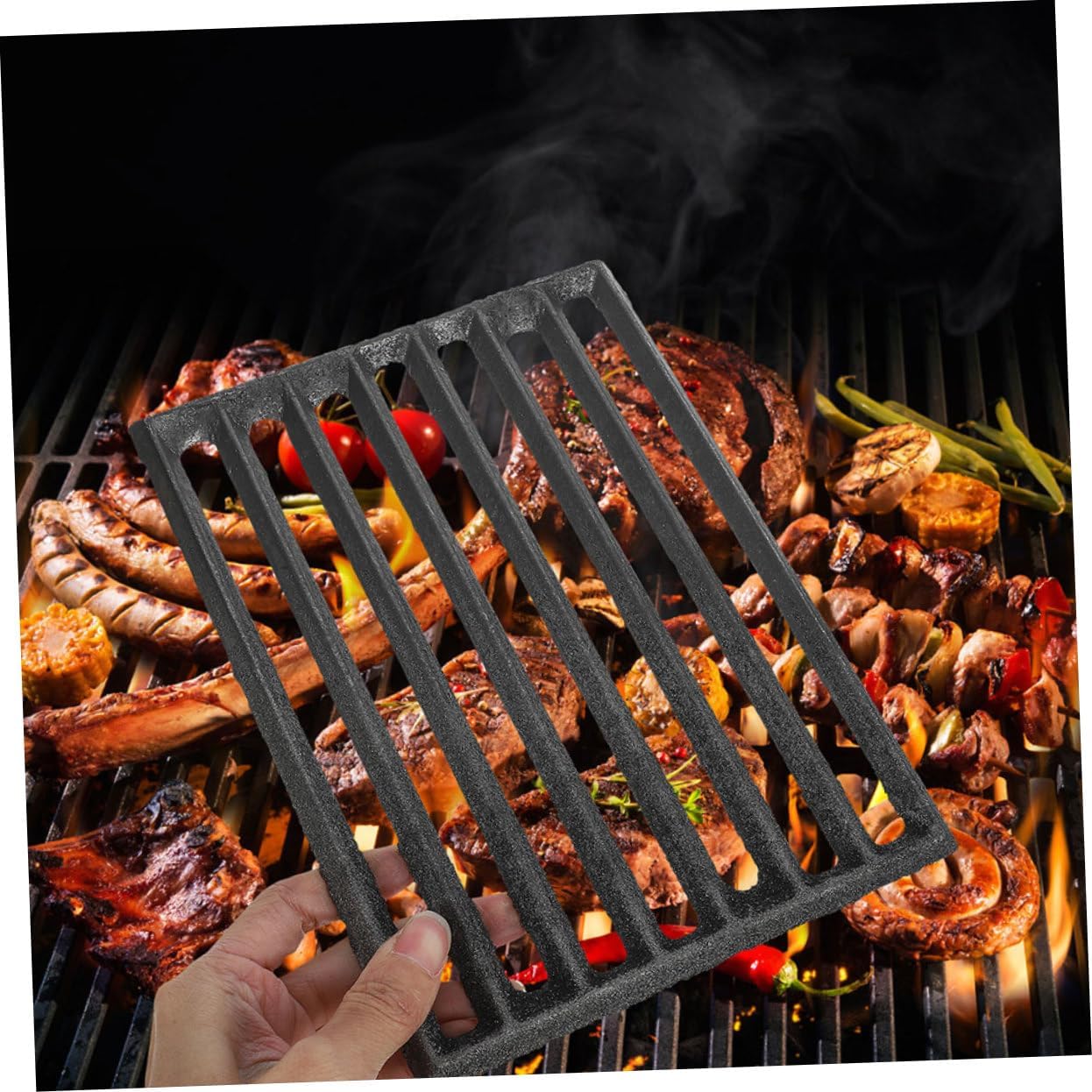 Black Iron Stove Channel Grate for Firewood Fireplace Use