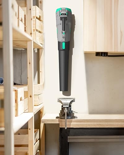 Miniatura 5 de Litheli Soplador de hojas inalámbrico de 20 V soplador de hojas de batería de 350 CFM 85 MPH soplador de hojas de 5 velocidades variables para