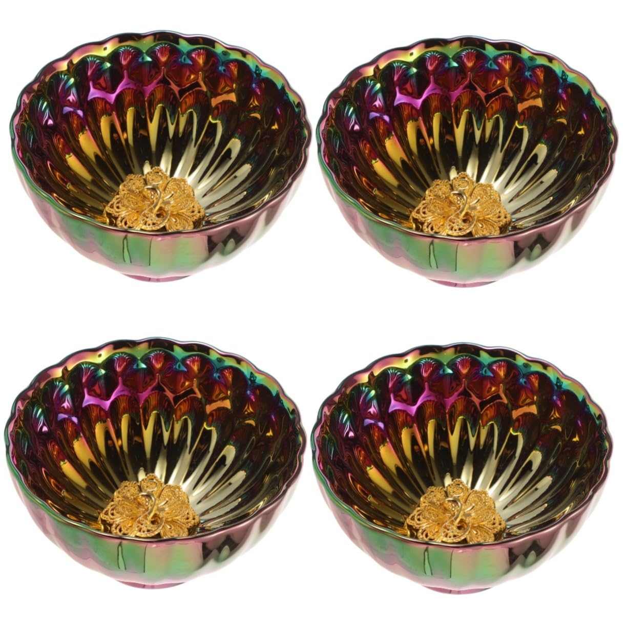 IMIKEYA 4 Stück Pfauen-Teetasse Teeservice Tasse Dekorative Tasse Stabile Trinktasse asiatische Teetasse Kungfu-Teeschale Teebecher Retro- chinesische Teeverkostungstasse Keramik