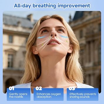 Nasal Strips 50 Pieces Anti Snoring Devices Snoring Aids for Men and Women | Drug Free - Better Breathing for Peaceful Sleep, Stop Snoring Naturally with Nose Strips & Tape