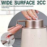 Vista 2 de Bosilunlife Dispensador de jabón de manos, dispensador de jabón de cerámica de 12 onzas, dispensador de jabón líquido recargable para baño