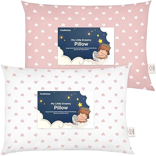 Miniatura 13 de KeaBabies Paquete de 2 almohadas para niños pequeños de 13 x 18 pulgadas, almohadas de cama de viaje suaves de algodón orgánico para niños, para