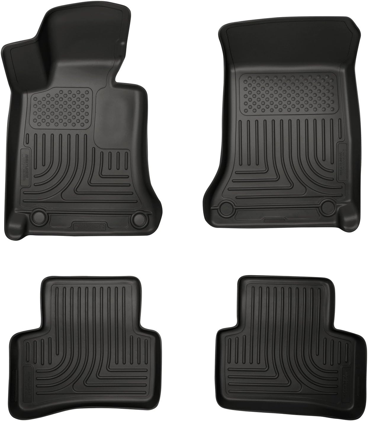 Husky Liners Weatherbeater Floor Mats | Fits 2012-2014 Mercedes-Benz C200 Sedan & C350; 2008-2014 Mercedes-Benz C300 | Front & 2nd Row, 4-pc Black - 99811