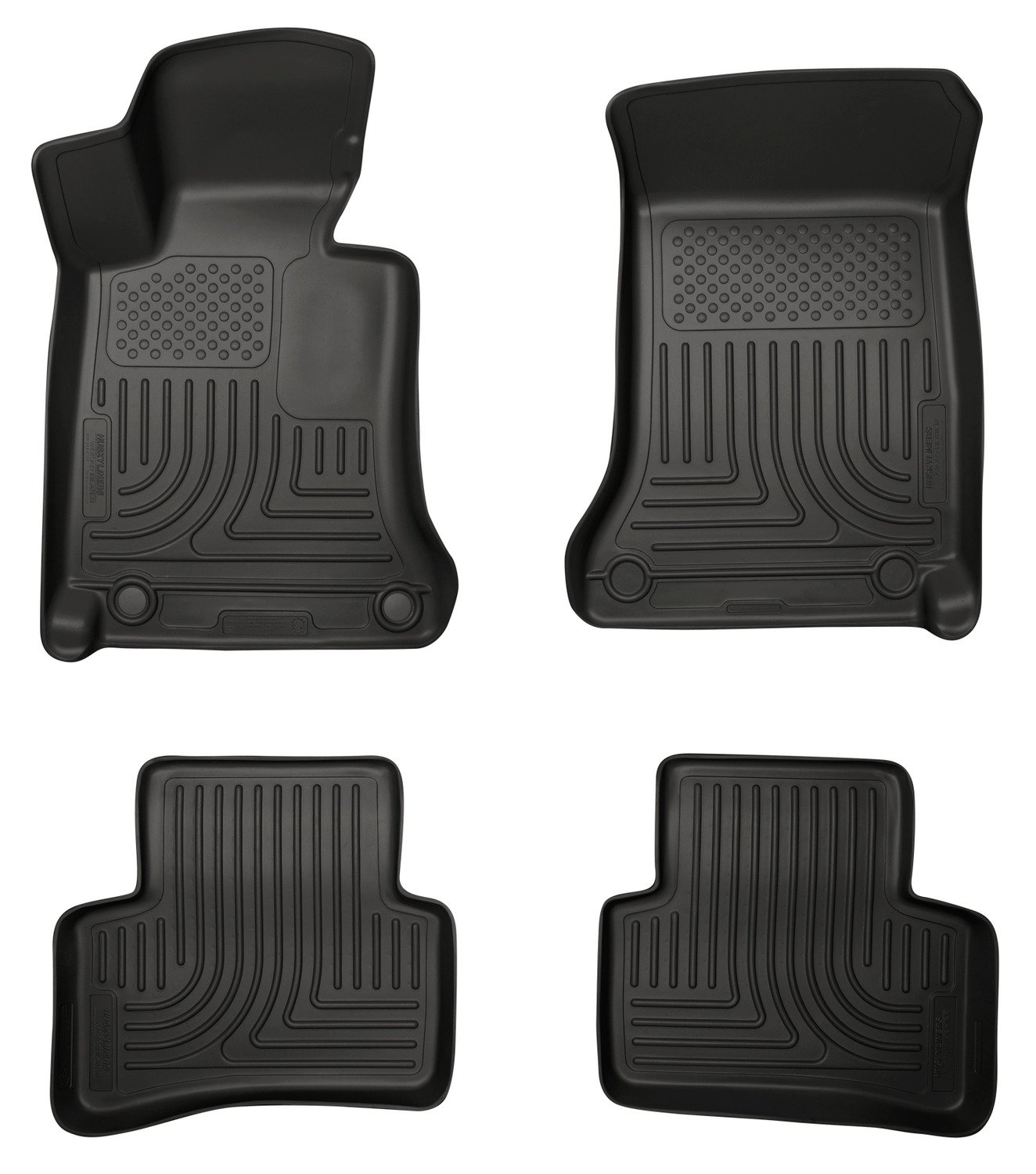 Husky Liners Weatherbeater Fußmatten, passend für 2012–2014 Mercedes-Benz C200 Limousine & C350; 2008–2014 Mercedes-Benz C300, vorne und 2. Reihe, 4-teilig, schwarz – 99811