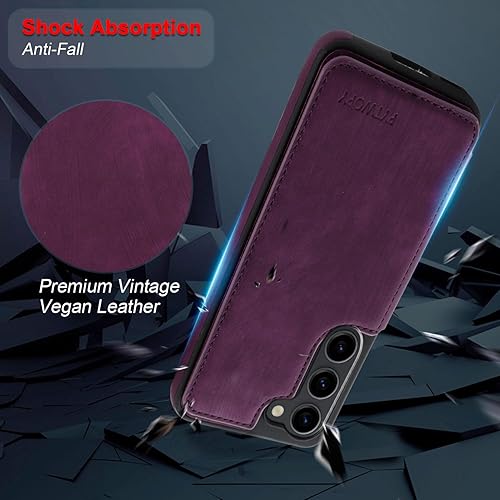 Miniatura 5 de PYTWOPY Funda tipo cartera para Galaxy S23 Plus con tarjetero de crédito, bloqueo RFID, función atril, cierre magnético de cuero para Samsung Galaxy