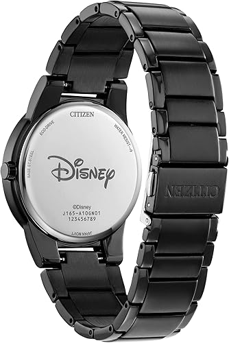 Miniatura 3 de Citizen Eco-Drive Mickey Mouse Fiesta Black IP Reloj de acero inoxidable con fecha de 2 manecillas, luminoso, 1.575 in (modelo AU1095-57W), Negro -,