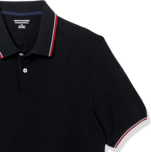 Miniatura 9 de Tienda Essentials Camiseta polo para hombre de manga corta y ajuste ajustado de algodón piqué