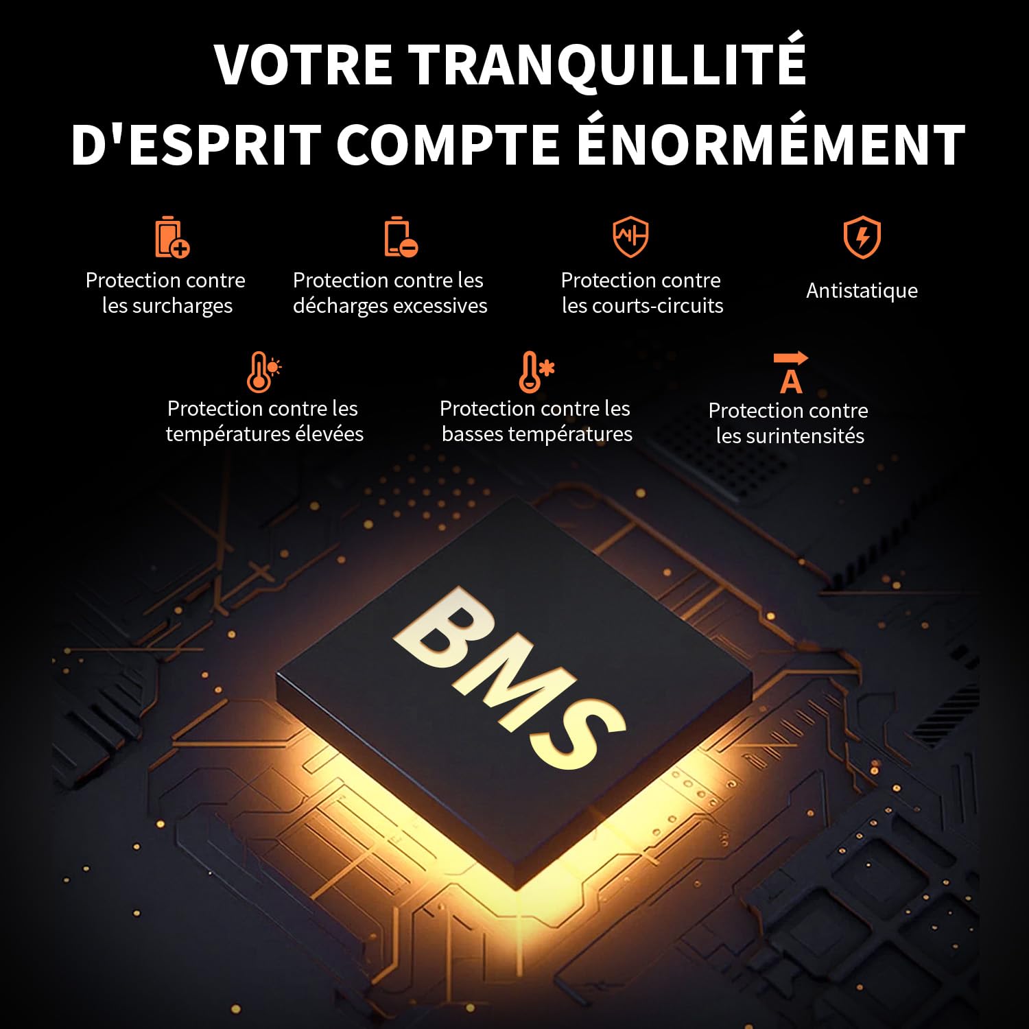 Batterie LiFePO4 12V 100Ah avec Cellules Grade A+ 15000 Cycles et Rendement 95% pour Camping-Car Bateau et Système Solaire