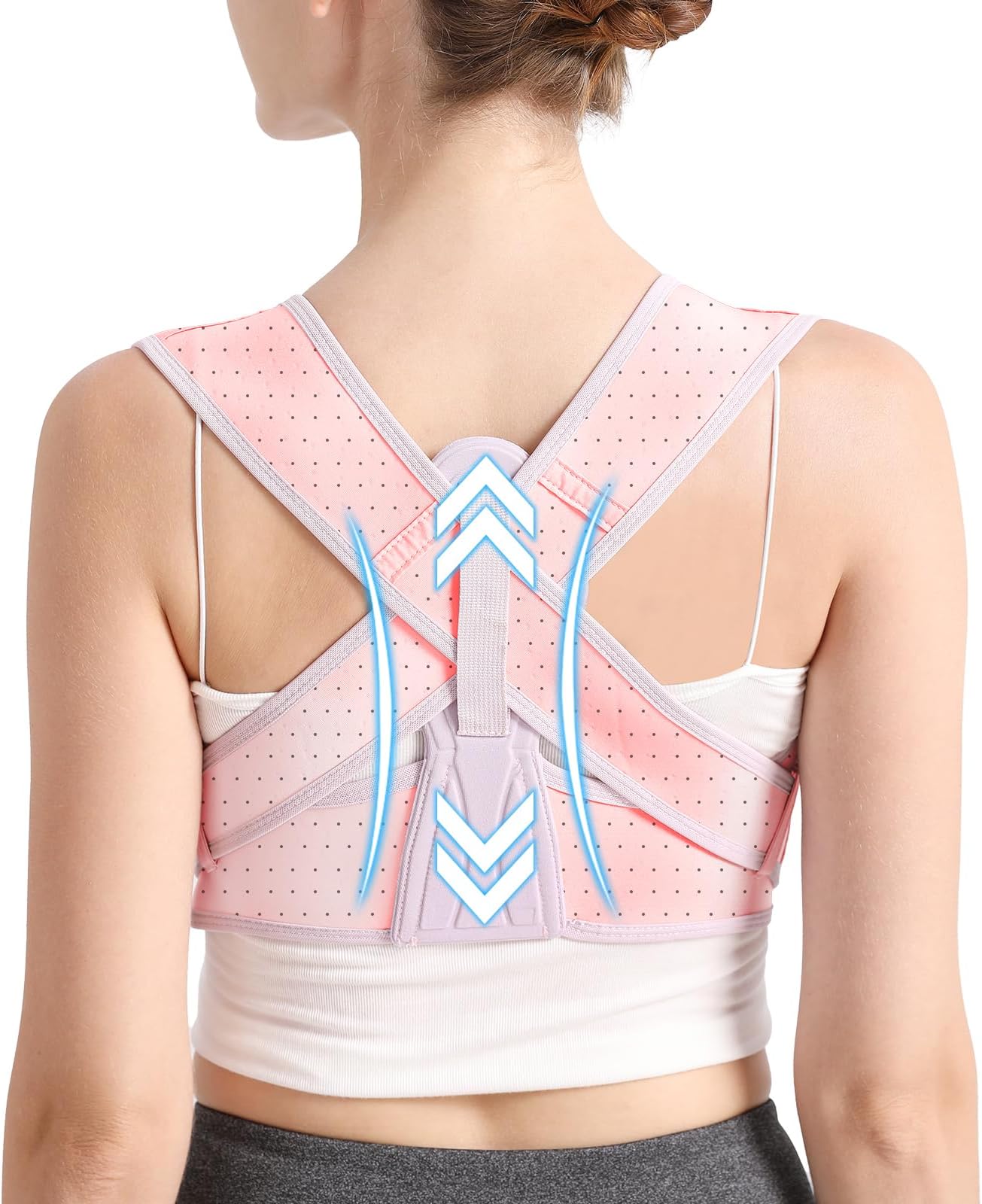 Posture Corrector for Women, Adjustable Back Brace for Posture Corrector Upper Back Pain Relief Providing Pain From Lumbar, Neck, Shoulder, Clavicle, Spine Corrector-(Small/Medium)