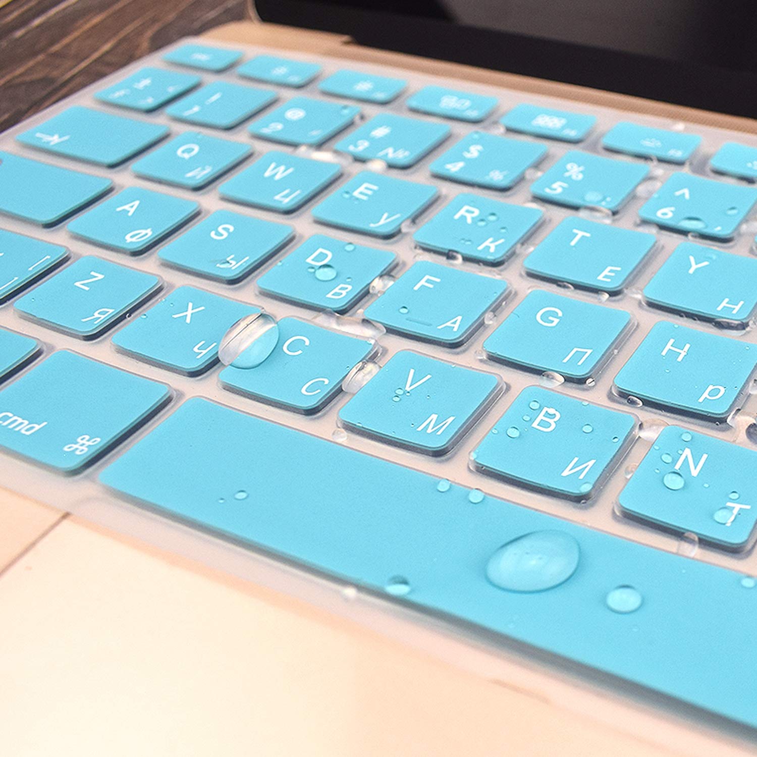 Copertura della tastiera inglese russa tutto uguale per Apple per Macbook Pro per aria 13 15 adesivi morbidi in TPU per Macbook Eu noi 13 15-verde