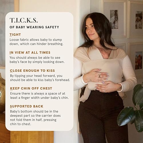 Miniatura 5 de WildBird - Envoltura con hebilla aérea - 0-6 meses - Grande (L-4XL) Desrt Lark - Portabebés recién nacido - Transporte frontal - Tela suave, Alondra