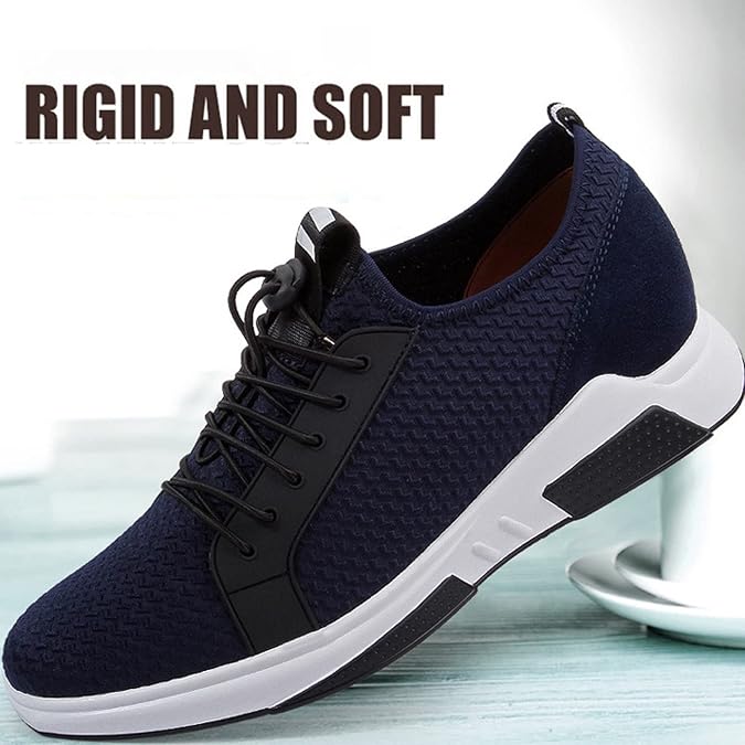 Mens Height Increasing Elevator Shoes Leather Casual Lifting Dress Business Sneakers for Men