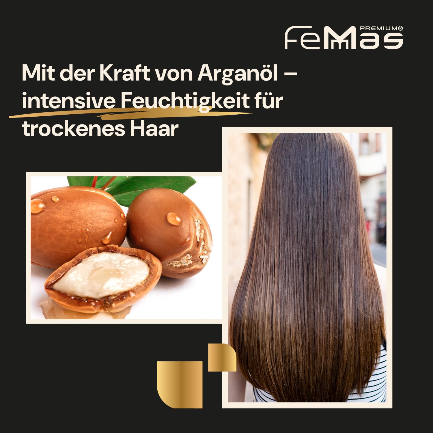 FemMas Argan & Keratin Shampoo 1L + FemMas Argan & Keratin Maske 1L mit Pumpe