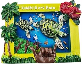 Fridge Magnet Tahiti Moorea Bora Bora France French Polynesia Tourist Souvenir Fridge Decoration Hand Painted Resin