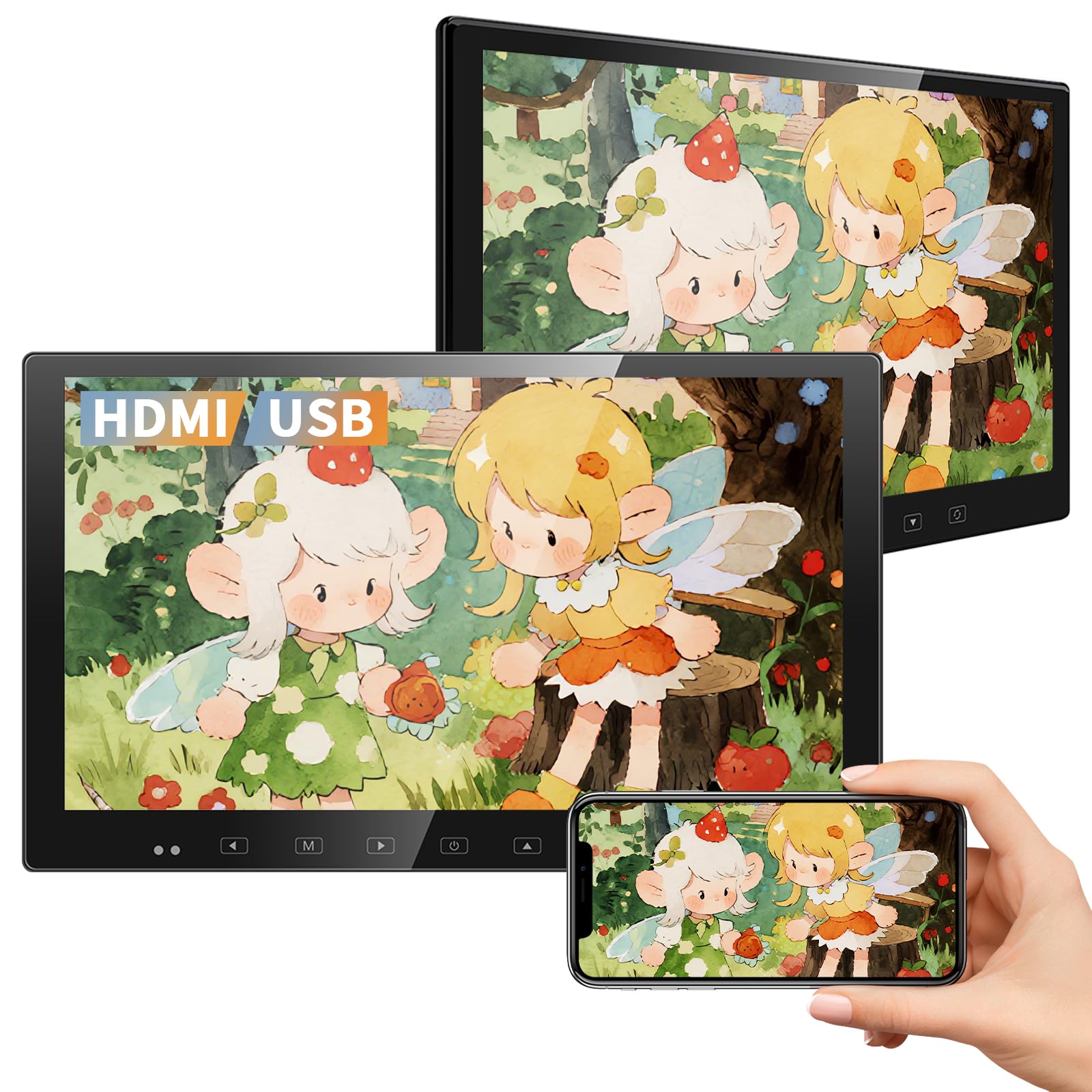 Amazon.co.jp: ヘッドレストモニター HDMI 13.3インチ IPS 後部座席