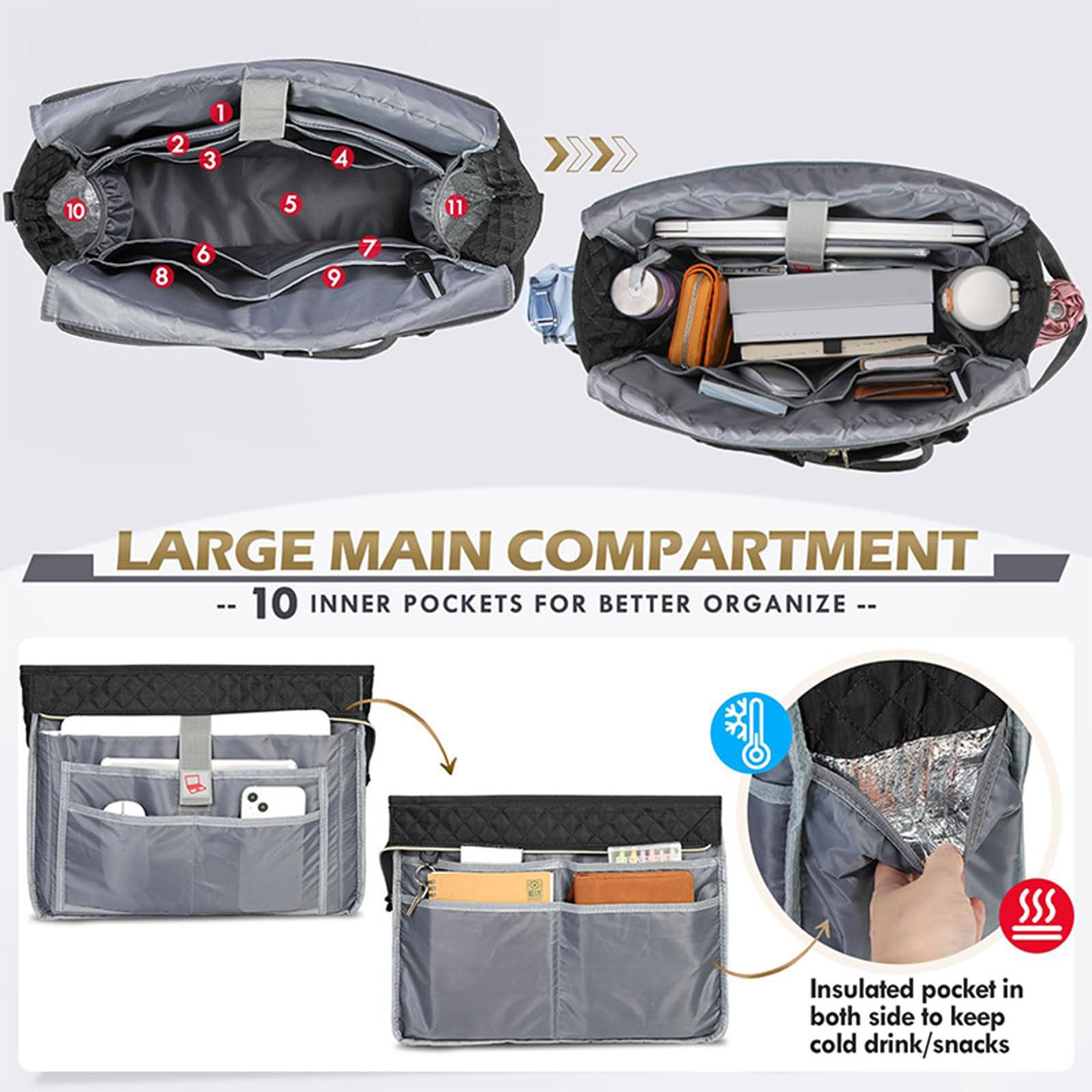 Bolso para ordenador portátil, bolso de gran capacidad para profesores, mensajeros de ordenador, bolso de hombro, bolsas de trabajo de oficina, regalo para enfermera