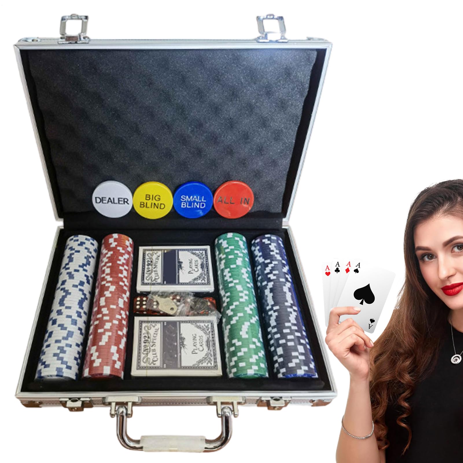 Fiche da Casinò Set da 200 Pezzi di Giochi da Tavolo | Carte da Poker e Giochi da Festa per Adulti Bambini, principianti, casa, viaggi, feste, notti, vacanze e riunioni