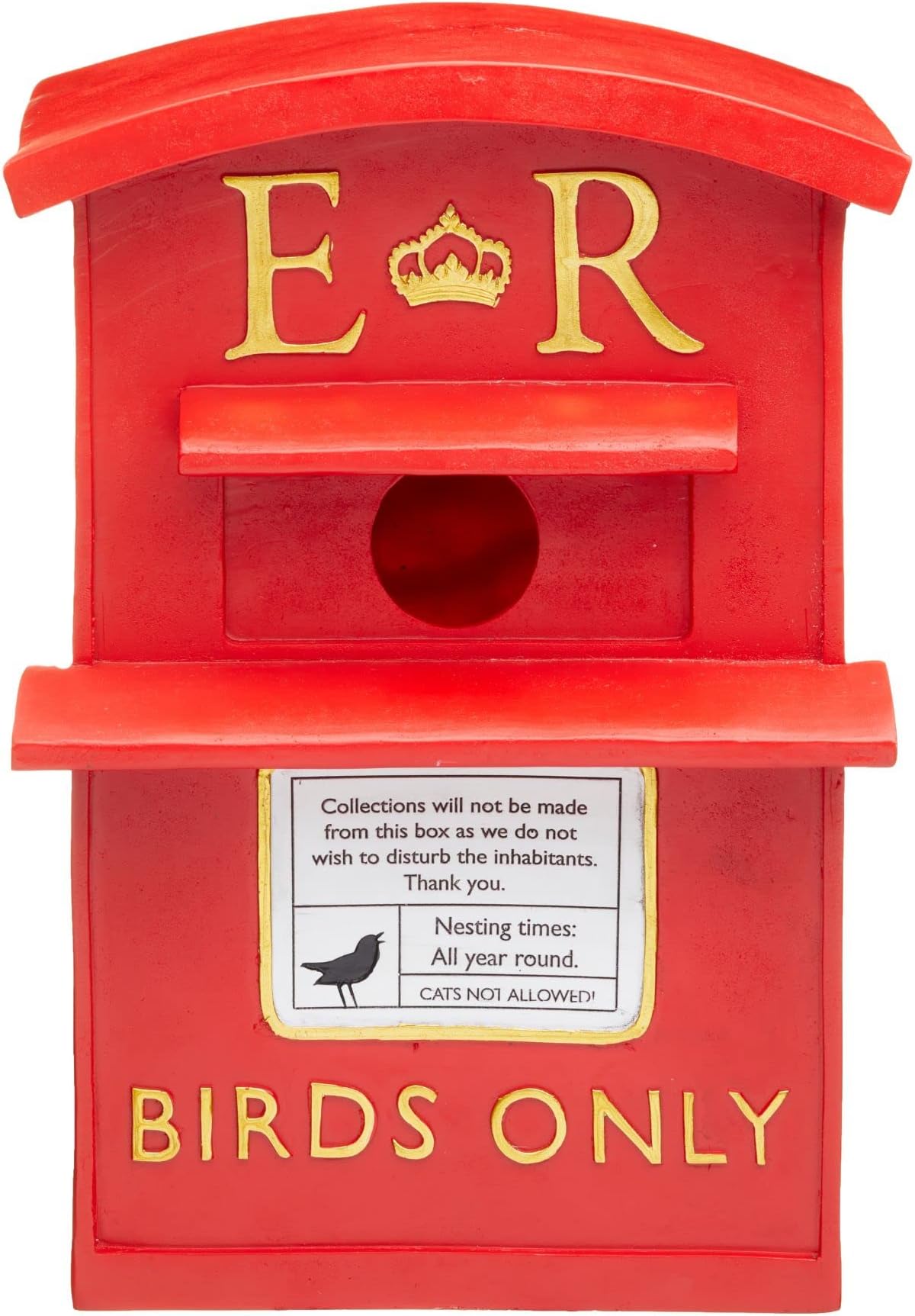 Wrenbury Post Box Bird House Traditional Red Postbox Bird Box UV