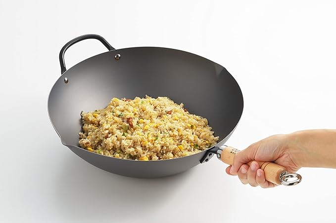Yoshikawa Wok de Acero Negro Beijing 36 cm miniatura 3