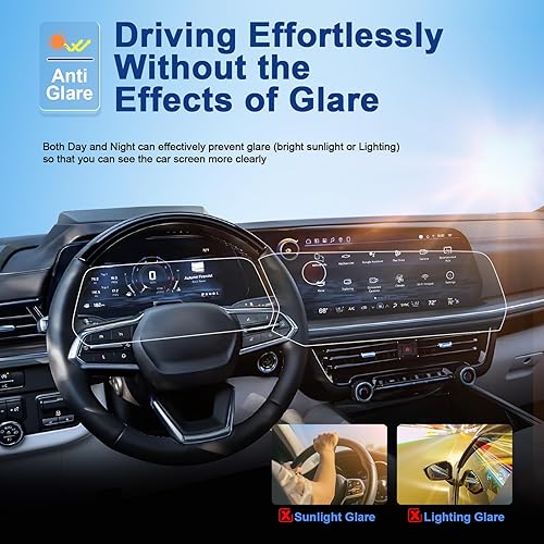 Vista 33 de Protector de pantalla Coleya 2021-2025 2026 Tahoe para Chevrolet Tahoe (asiento trasero de 12.6 pulgadas), vidrio templado 9H 2023 2024 2025