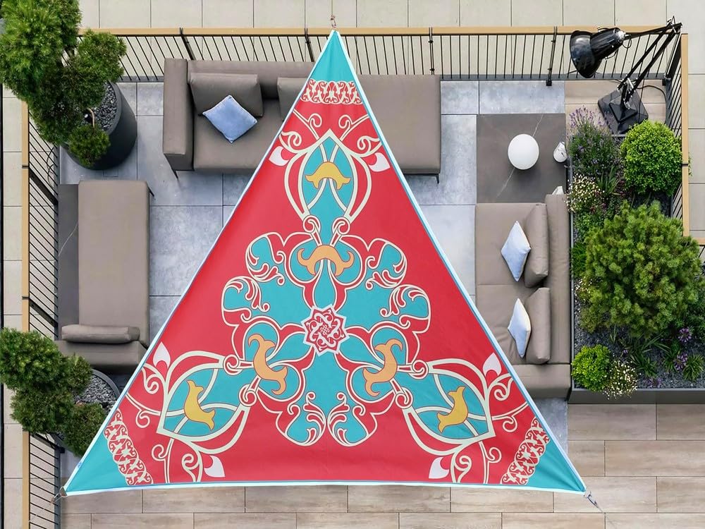 Voile d'ombrage triangulaire 3x3m Sahara auvent perméable 200g/m²