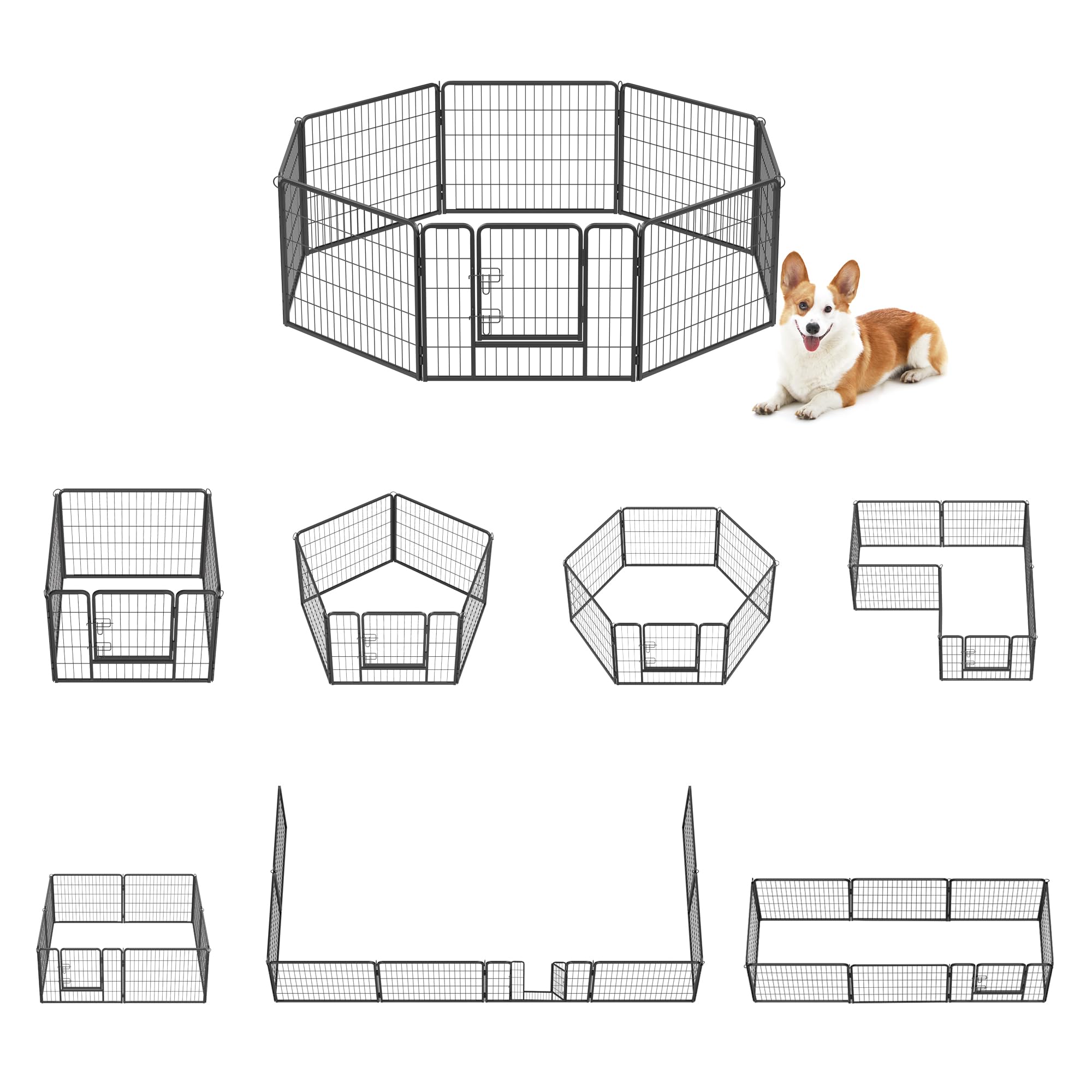 Amazon | FEANDREA ペットサークル 中型犬用 小型犬用 ペットフェンス