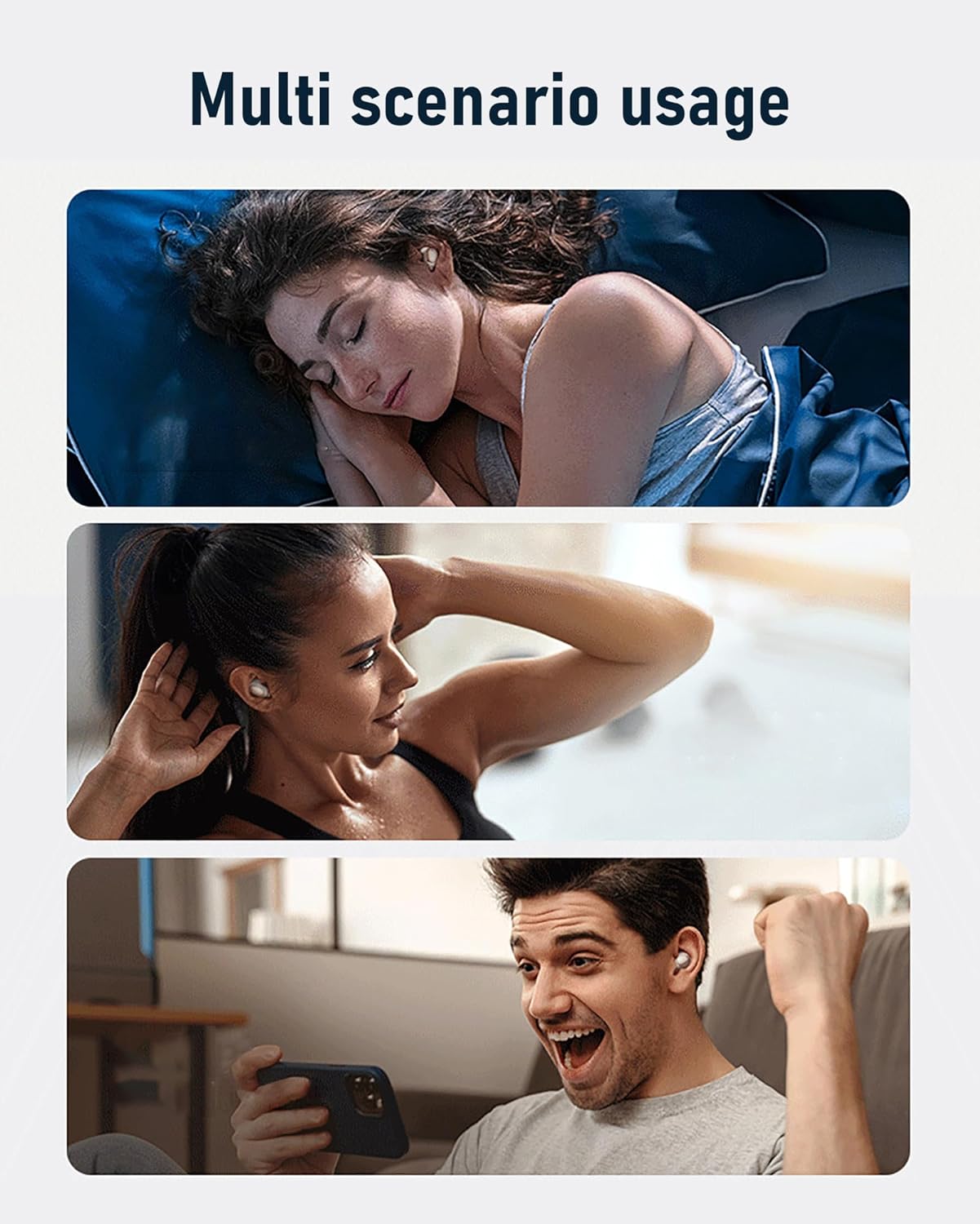 Wireless Earbuds Wireless Sleep Earbuds for Side Sleep Headphones for Sleeping Soft and Comfortable Invisible Earbuds Noise Cancelling for Sleep 24 Hours Battery Life