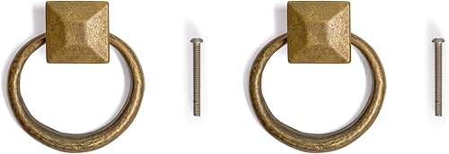 Miniatura 6 de Hardware Philosophy Juego de 2 tiradores para clavijas y anillos de 2 pulgadas, diseño arquitectónico, de interiores, herrajes para personalización